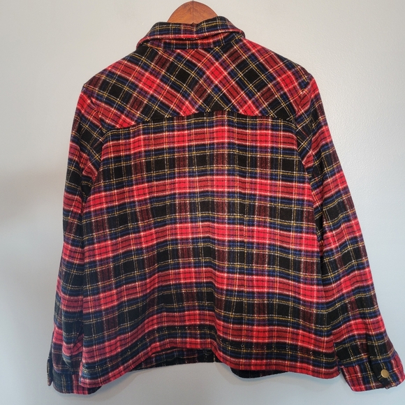 Christopher & Banks Womens Wool Blend Red & Black Plaid Lined Jacket Size XL - Picture 4 of 13